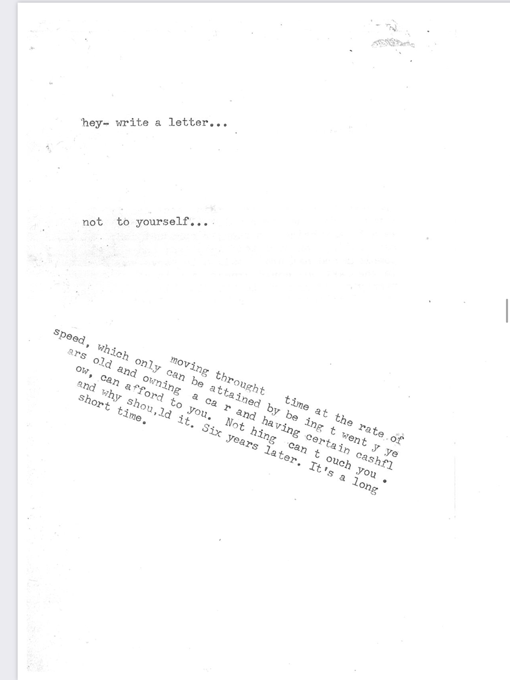 an image of typewritten text